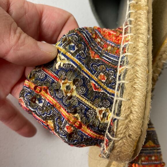 Muk Luks Size 8 Karina Slip On Espadrille Flats Boho Canvas Shoes Spring Summer - Picture 12 of 13